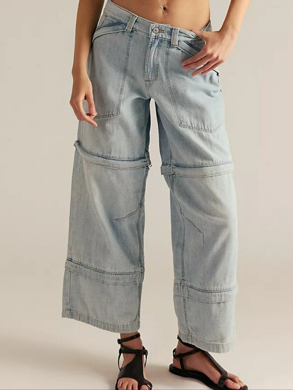 We The Free Trailblazer Slouchy Convertible Zip Jeans Women's Size 31 NWT